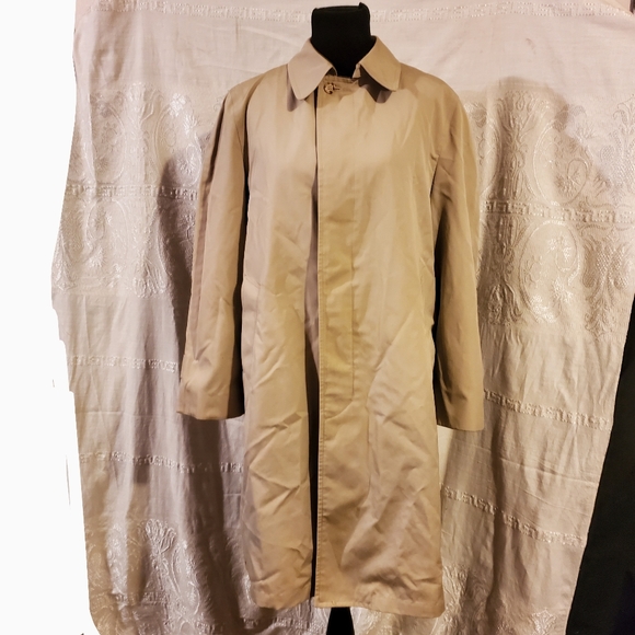 Vintage Clipper Mist Rain Trench Coat Zip Out Faux Fur Liner 38 Reg